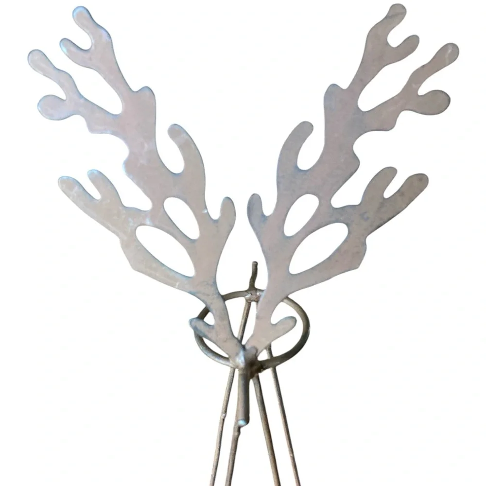 Christmas Reindeer Tea Light Candle Holders 2 Piece Metal 16